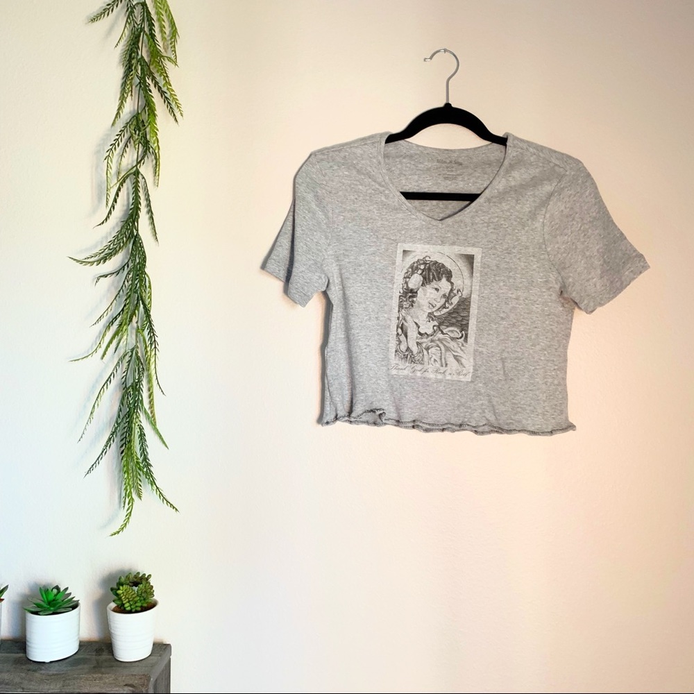 Cropped Rock N Roll Graphic Tee